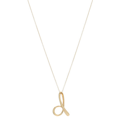 Tiffany 18K Yellow Gold Elsa Peretti Letter D Pendant Necklace 1 of 5