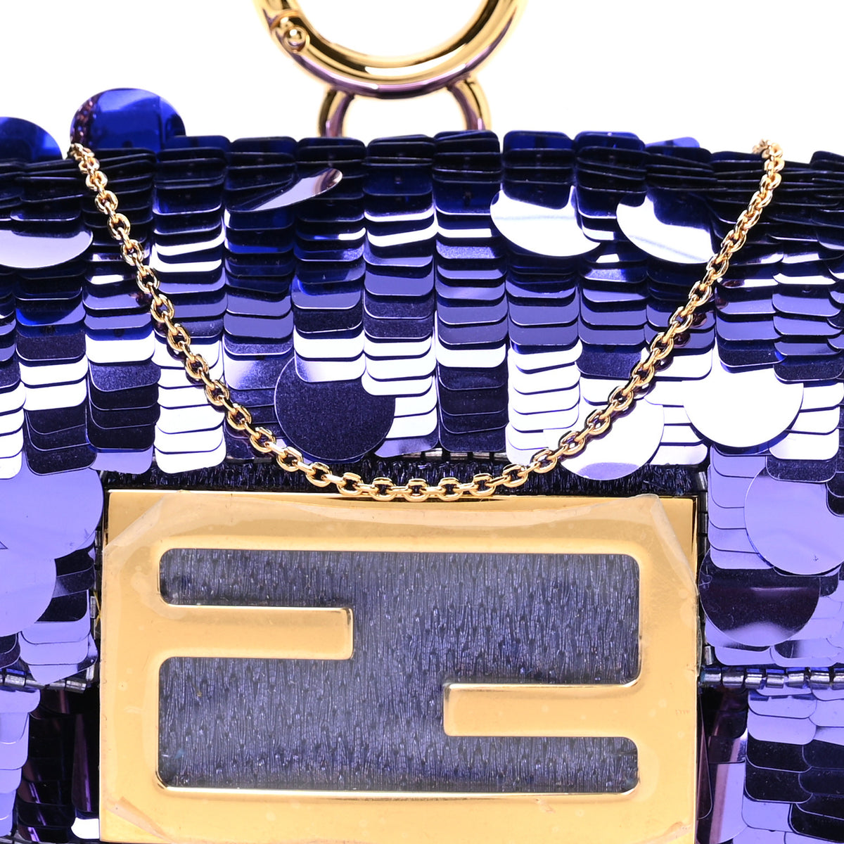 Fendi Sequin Paillettes Shiny Nappa Sex and the City Nano Baguette Charm Viola Purple Rain 8 of 10