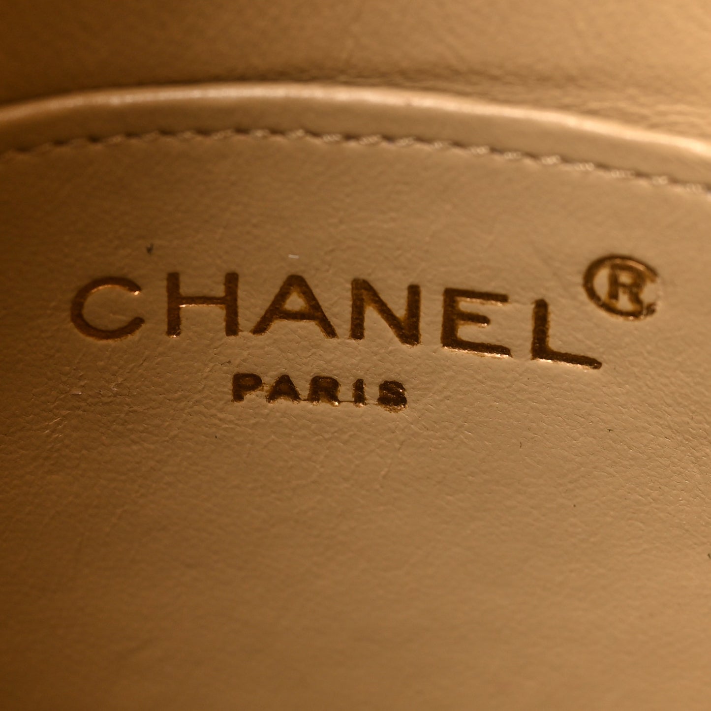 Lambskin Quilted CC Tote Beige