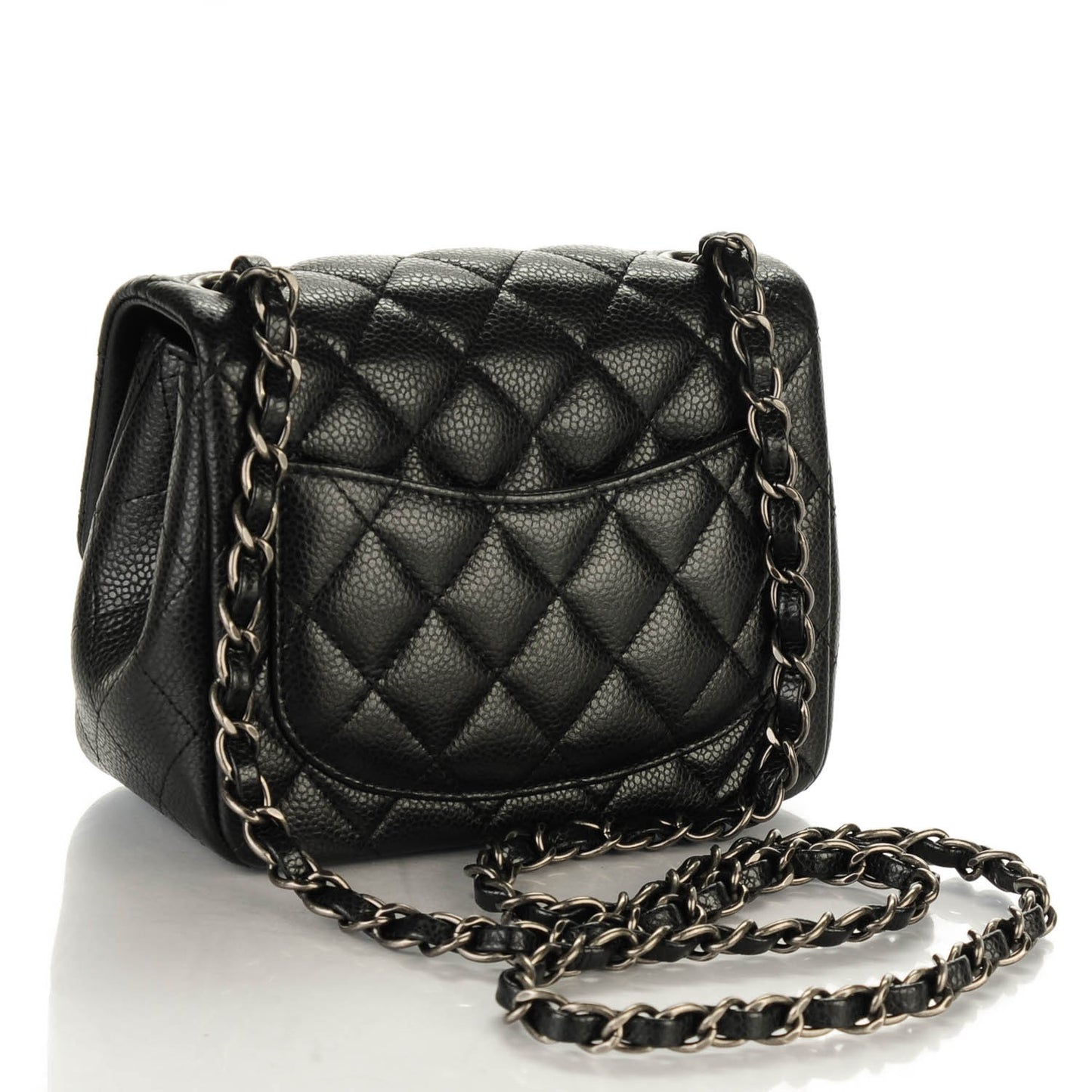 Caviar Quilted Mini Square Flap Black