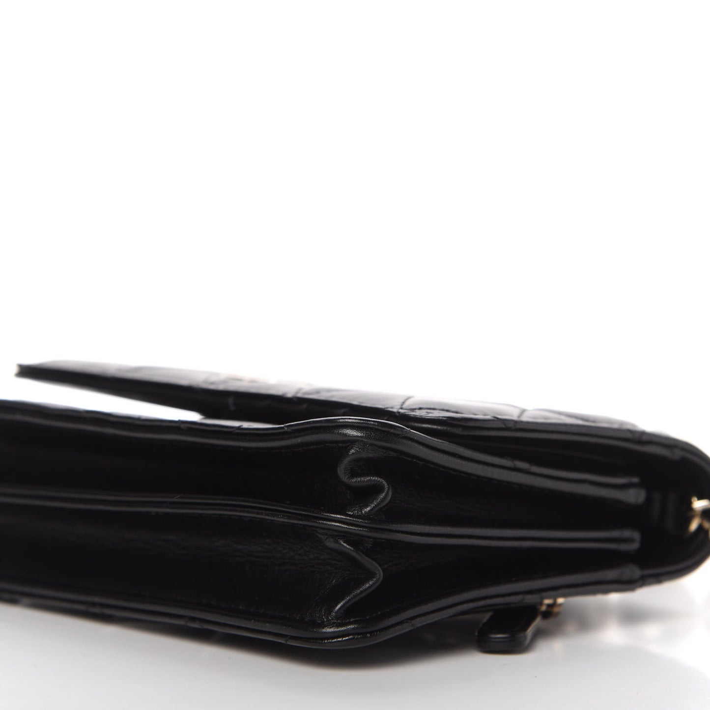 Calfskin Quilted Mini Maxi Pearls Wallet On Chain WOC Black