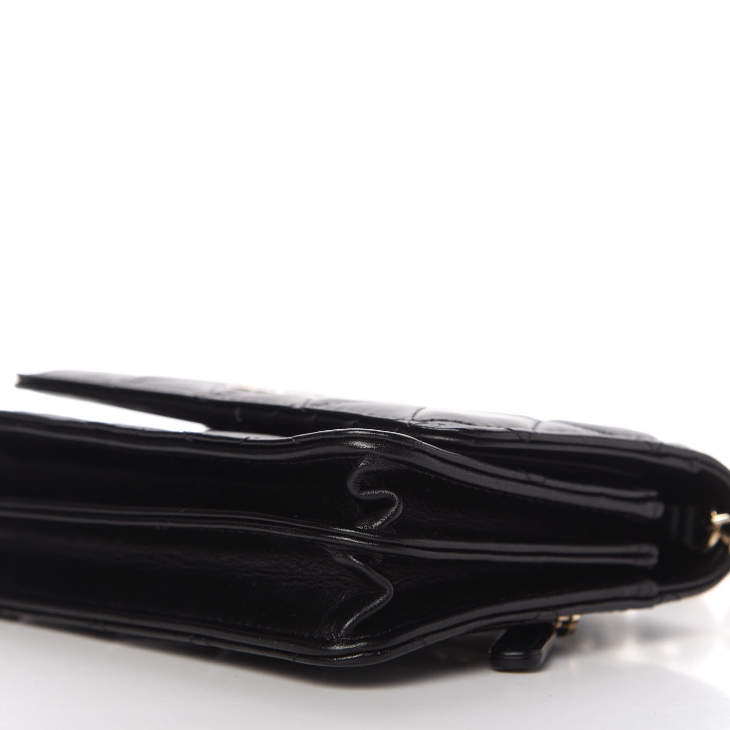 Chanel Calfskin Quilted Mini Maxi Pearls Wallet On Chain WOC Black 7 of 10