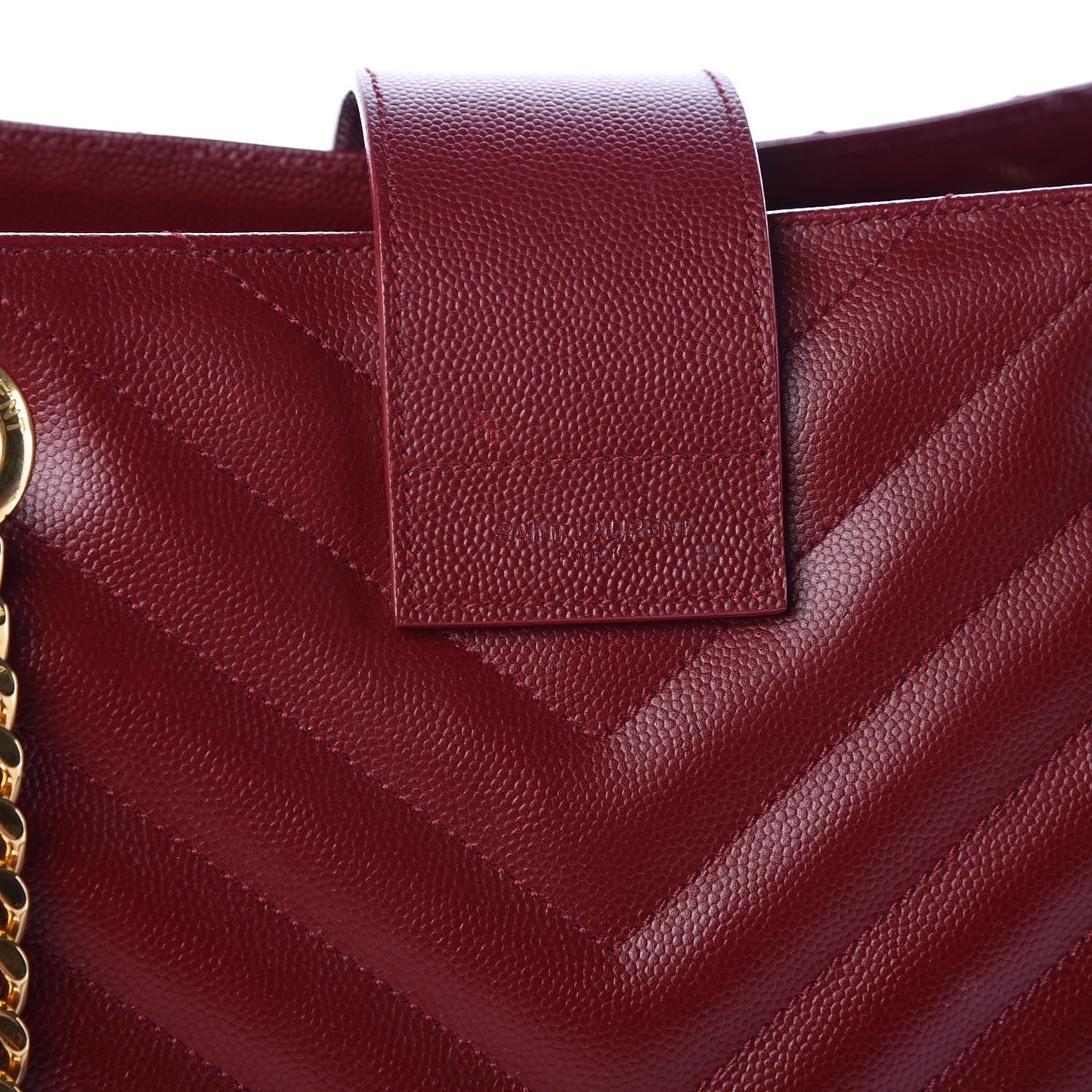 Grain De Poudre Matelasse Chevron Monogram Shopping Bag Oxblood