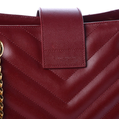 Saint Laurent Grain De Poudre Matelasse Chevron Monogram Shopping Bag Oxblood 9 of 9