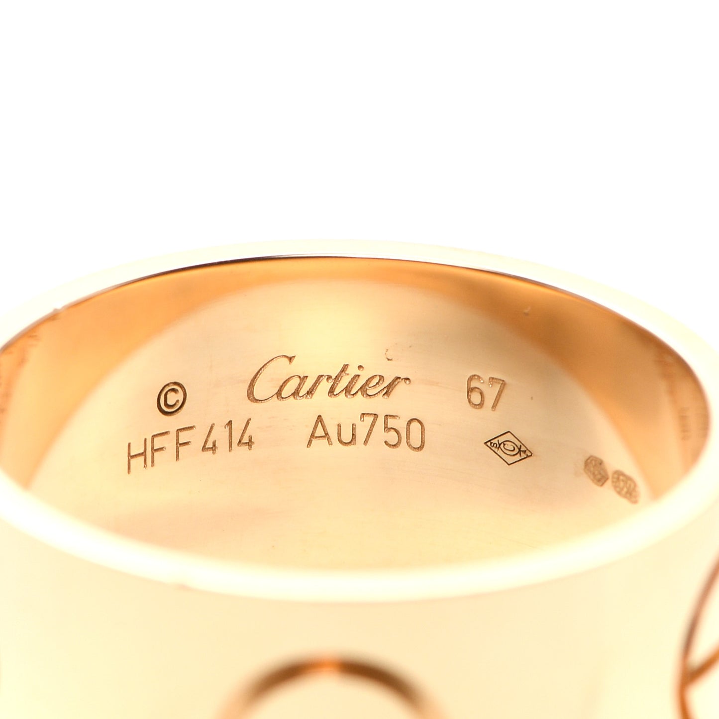18K Yellow Gold 11mm LOVE Ring 67 11.75