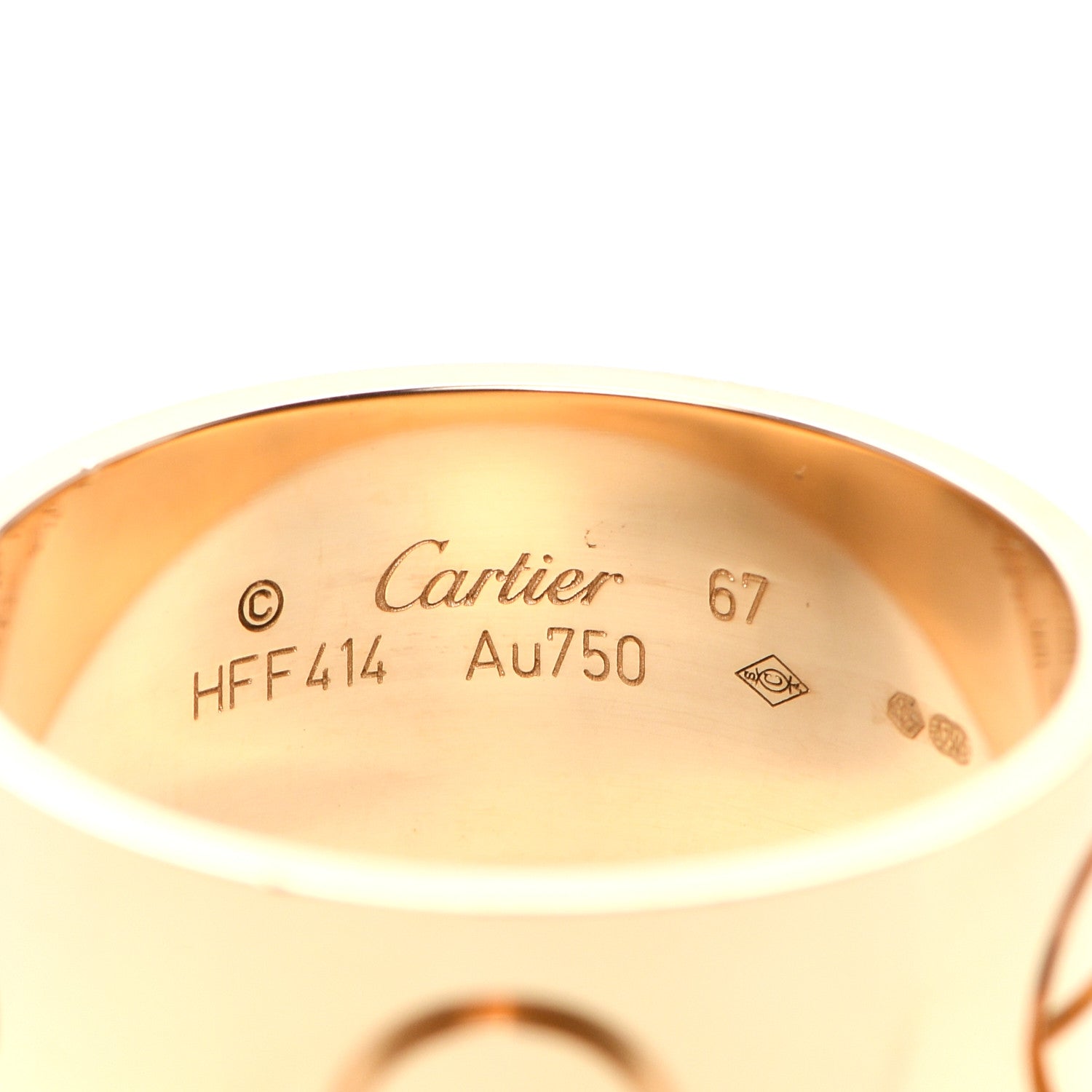 Cartier 18K Yellow Gold 11mm LOVE Ring 67 11.75 4 of 6