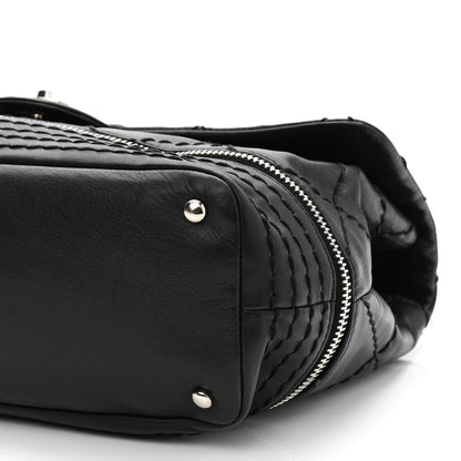 Chanel Calfskin Stitched Large Expandable Flap Bag Black 10 of 10