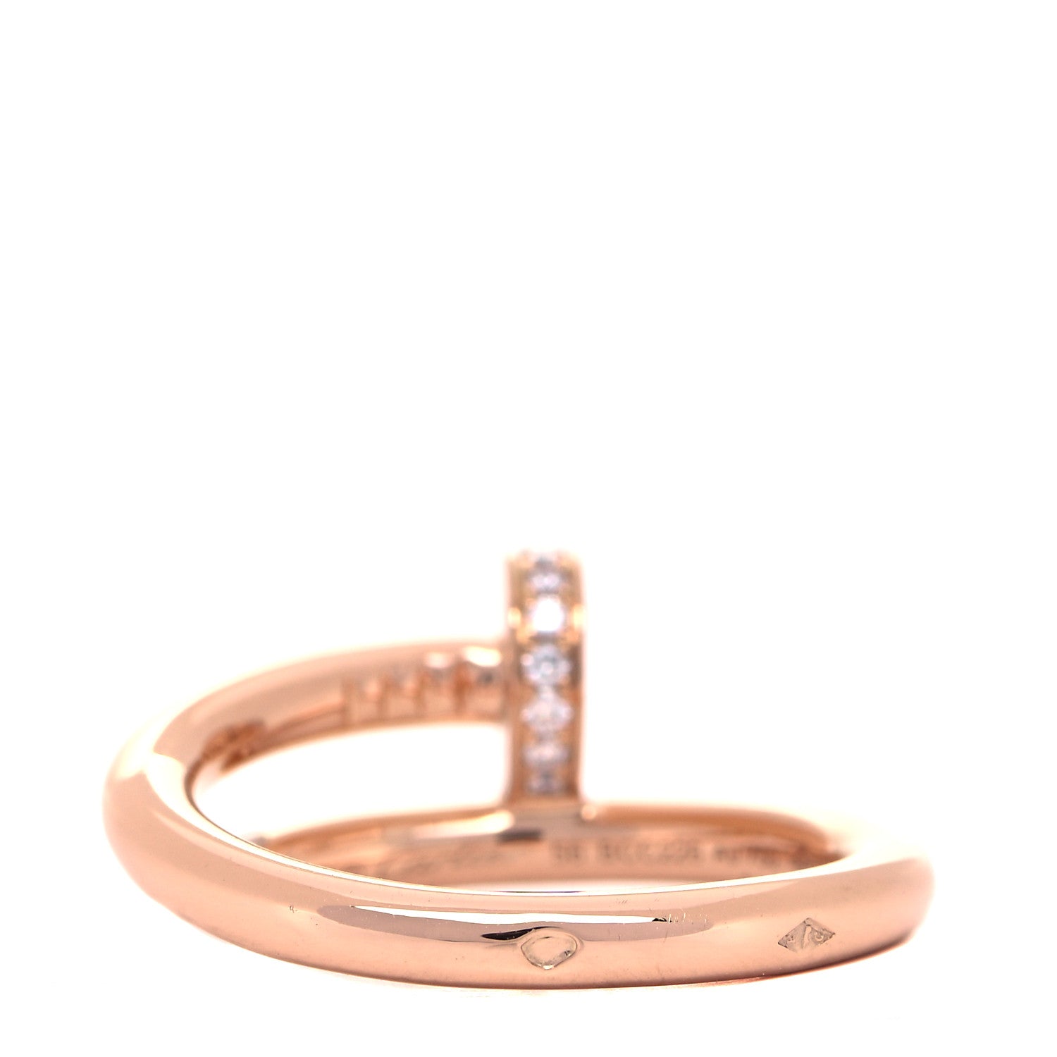 Cartier 18K Pink Gold Diamond Juste Un Clou Ring 56 7.5 3 of 5