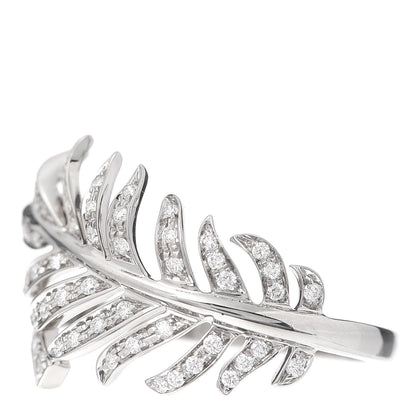 Chanel 18K White Gold Diamond Plume De Ring 56 7.5 3 of 6