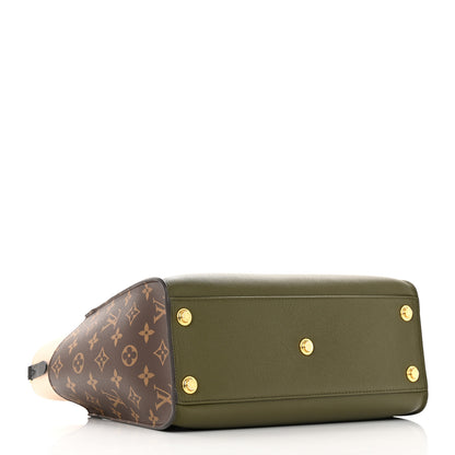 Louis Vuitton Calfskin Monogram On My Side MM Laurier Green Toffee Latte Beige 4 of 10