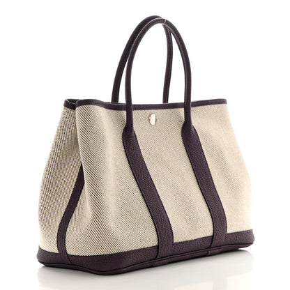 Hermes Twill H Negonda Garden Party 30 TPM Tote Ecru Cassis 3 of 11