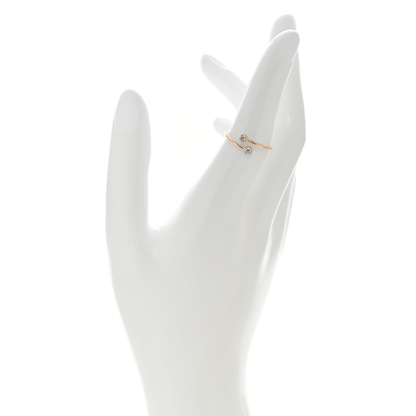 18K Rose Gold Diamond Elsa Peretti Hoop Ring 52 6