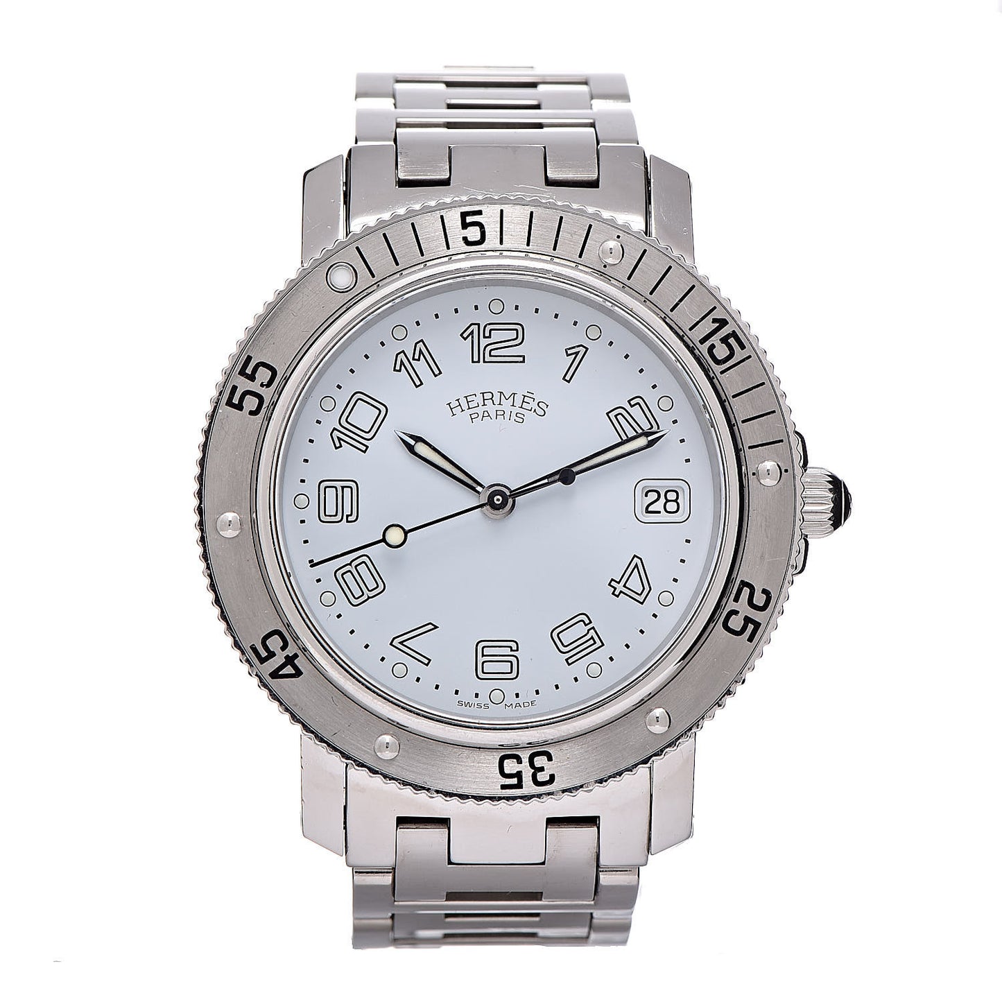 Stainless Steel 38mm Clipper Diver Quartz Watch White