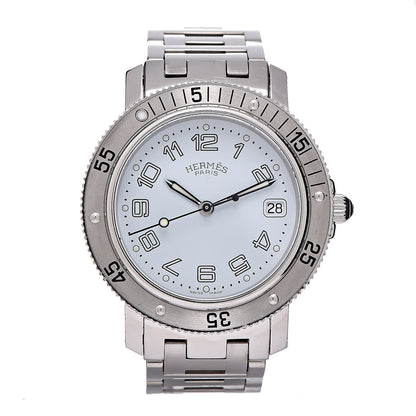Hermes Stainless Steel 38mm Clipper Diver Quartz Watch White 1 of 6