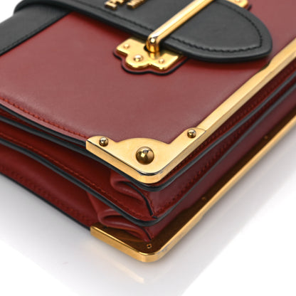 Prada City Calfskin Saffiano Cahier Bag Cotto Black 8 of 10