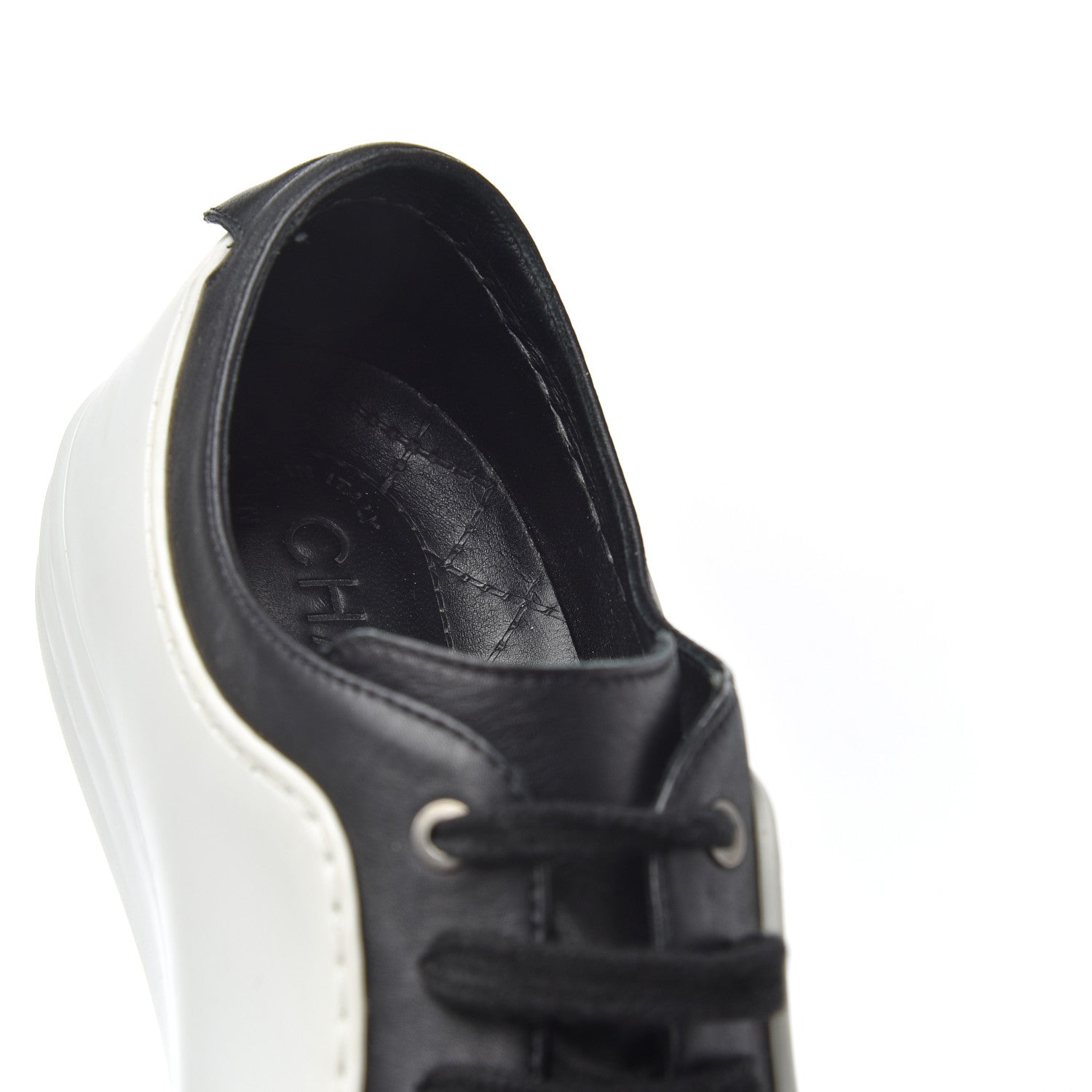 Chanel Calfskin Womens CC Sneakers 40 Black White 21 of 22