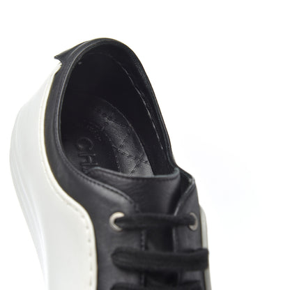 Chanel Calfskin Womens CC Sneakers 40 Black White 21 of 22