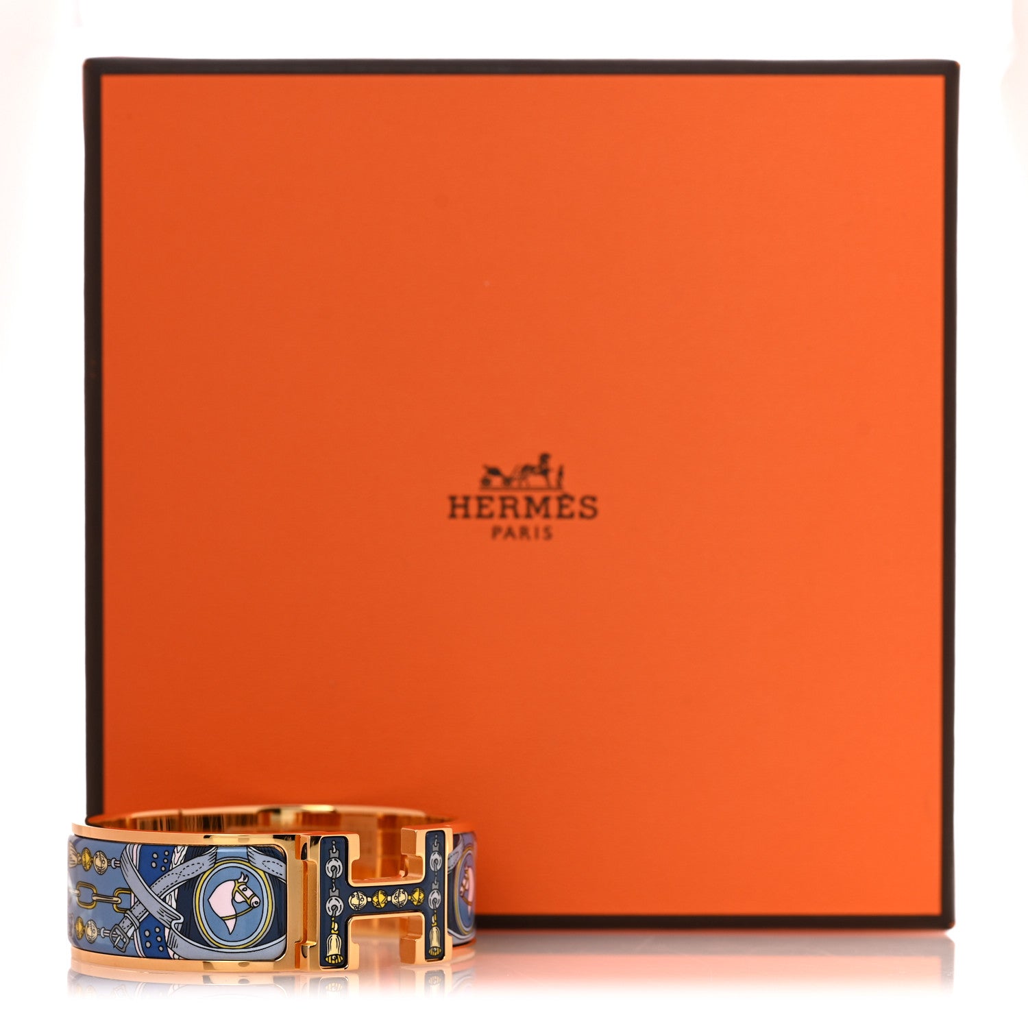 Hermes Enamel Printed Wide Bouquets Selliers Clic Clac H Bracelet PM Ecume 6 of 6