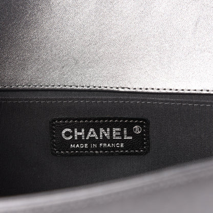 Chanel Tweed Metallic Lambskin Medium Boy Flap Silver 11 of 14