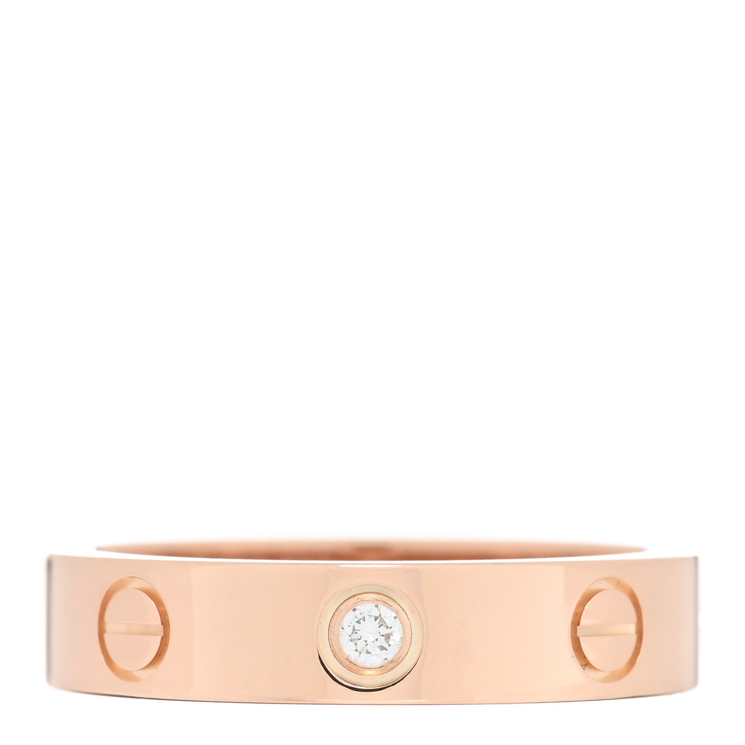 Cartier 18K Pink Gold Diamond 4mm LOVE Ring 50 5.25 1 of 5
