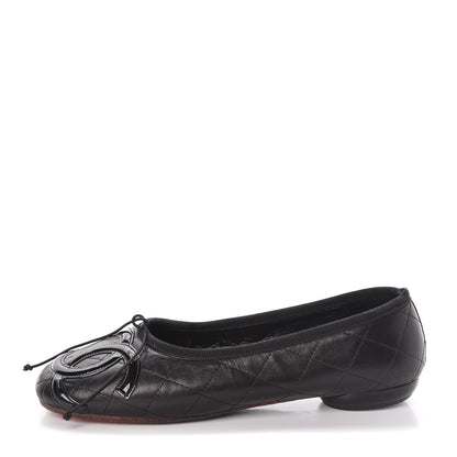 Chanel Lambskin Quilted Cambon Ballerina Flats 40.5 Black 1 of 12
