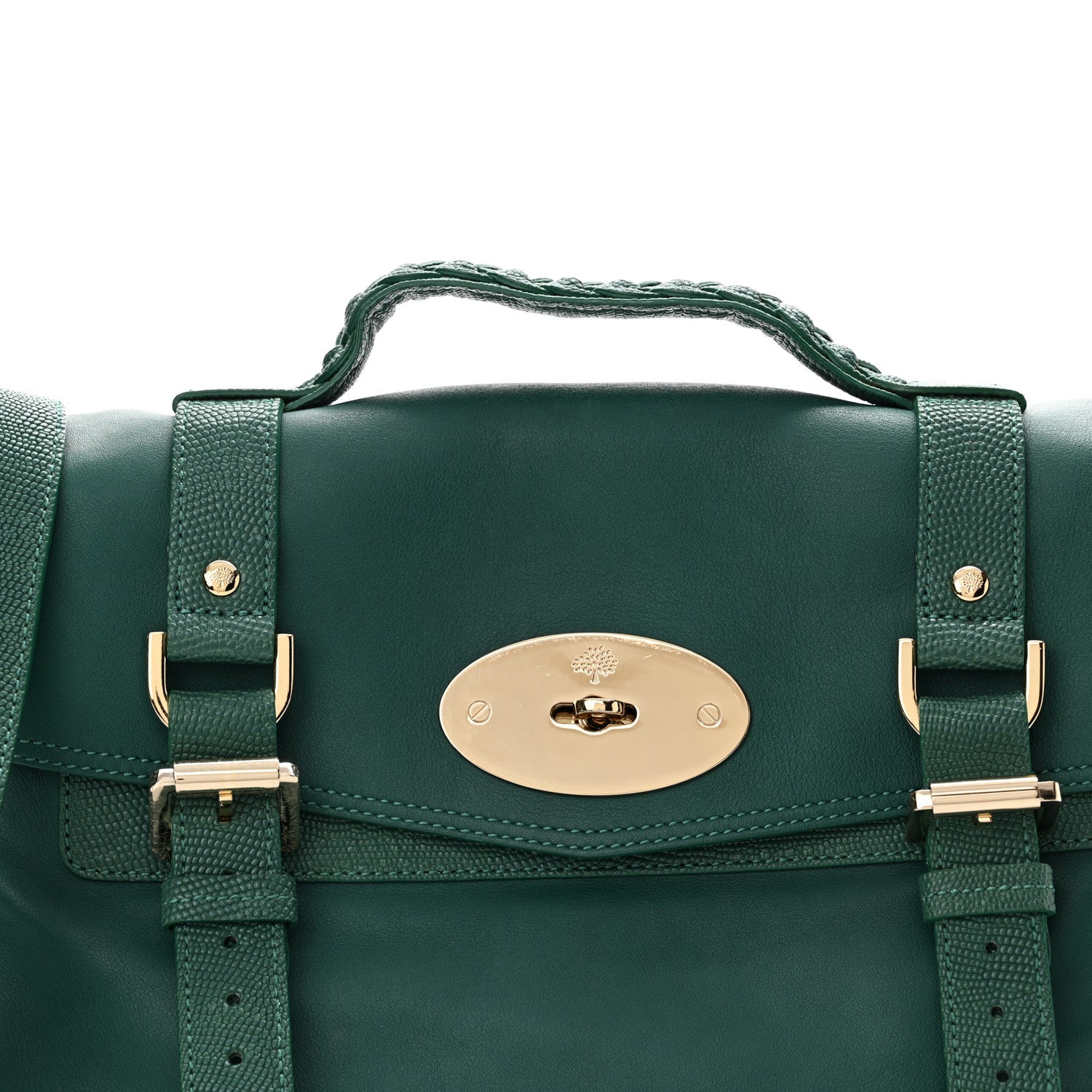 Mulberry Micrograin Calfskin Lizard Printed Medium Alexa Emerald 7 of 10