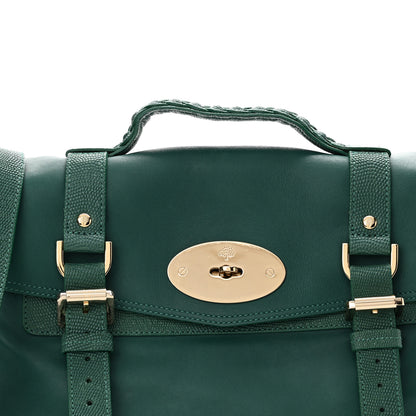 Mulberry Micrograin Calfskin Lizard Printed Medium Alexa Emerald 7 of 10