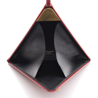 Saint Laurent Patent Pyramid Clutch Rouge 9 of 9