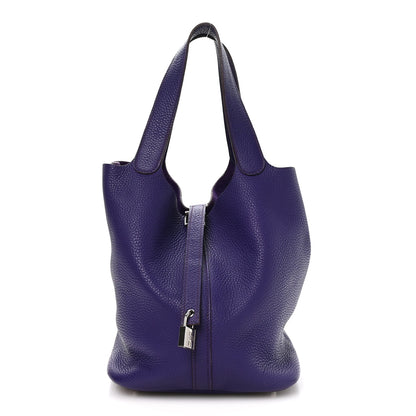 Hermes Taurillon Clemence Picotin Lock 26 GM Iris 1 of 11