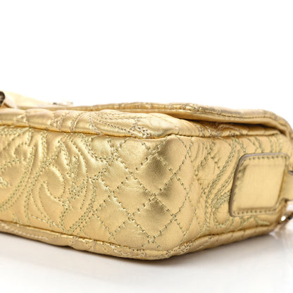 Versace Metallic Nappa Barocco Quilted Calliope Vanitas Shoulder Bag Gold 7 of 9