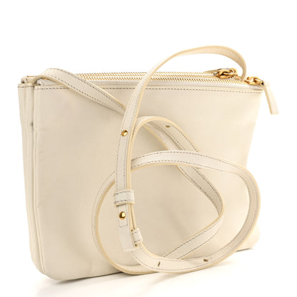 Celine Lambskin Small Trio Crossbody Bag White 2 of 13