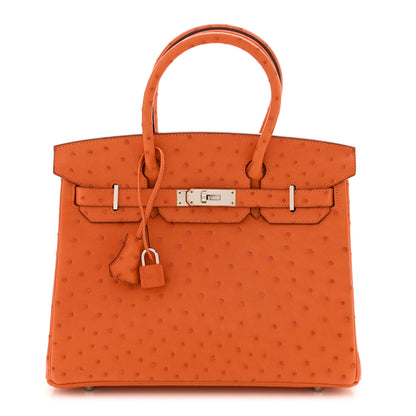 Hermes Ostrich Birkin 30 Orange 1 of 16