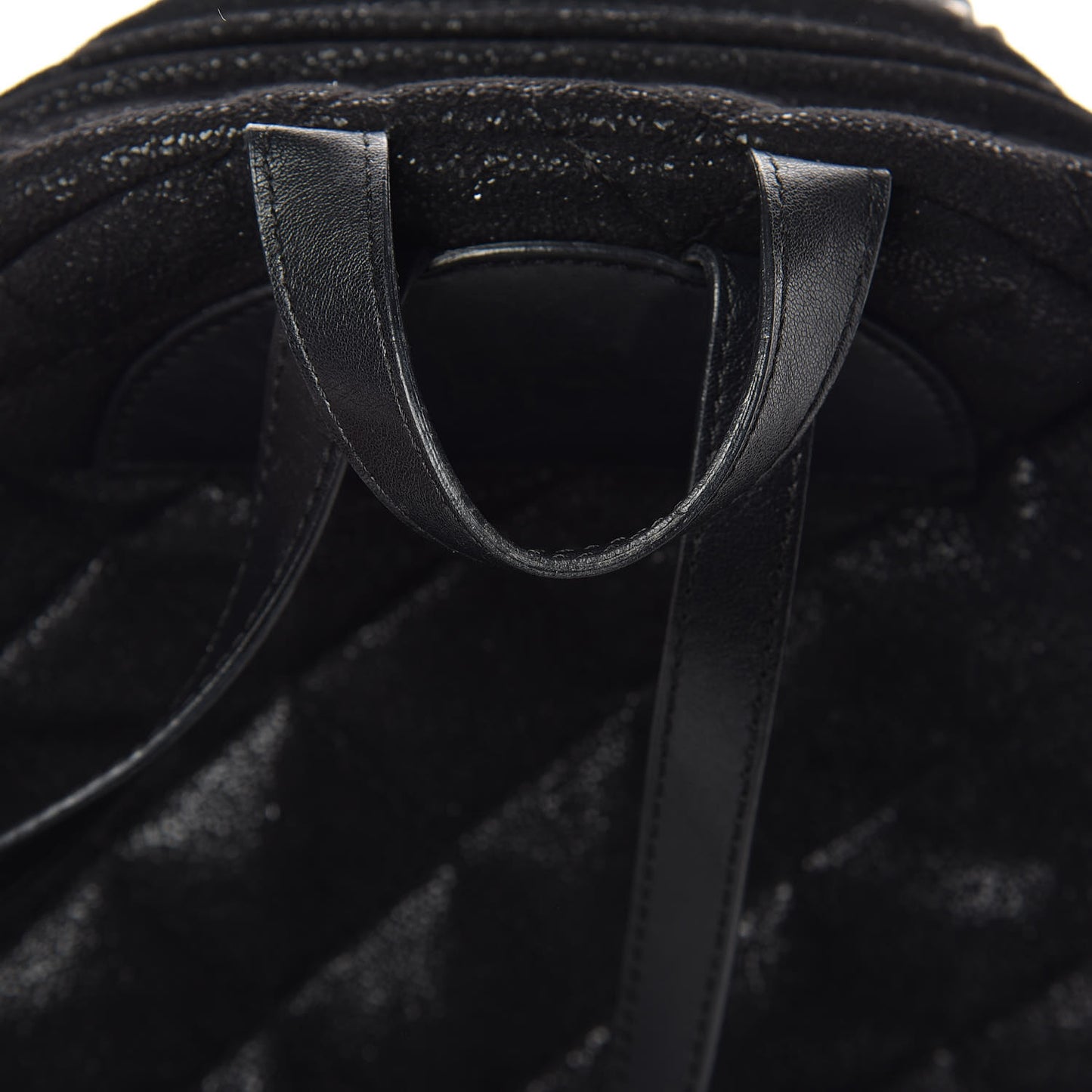 Shaggy Deer Quilted Mini Falabella Backpack Black