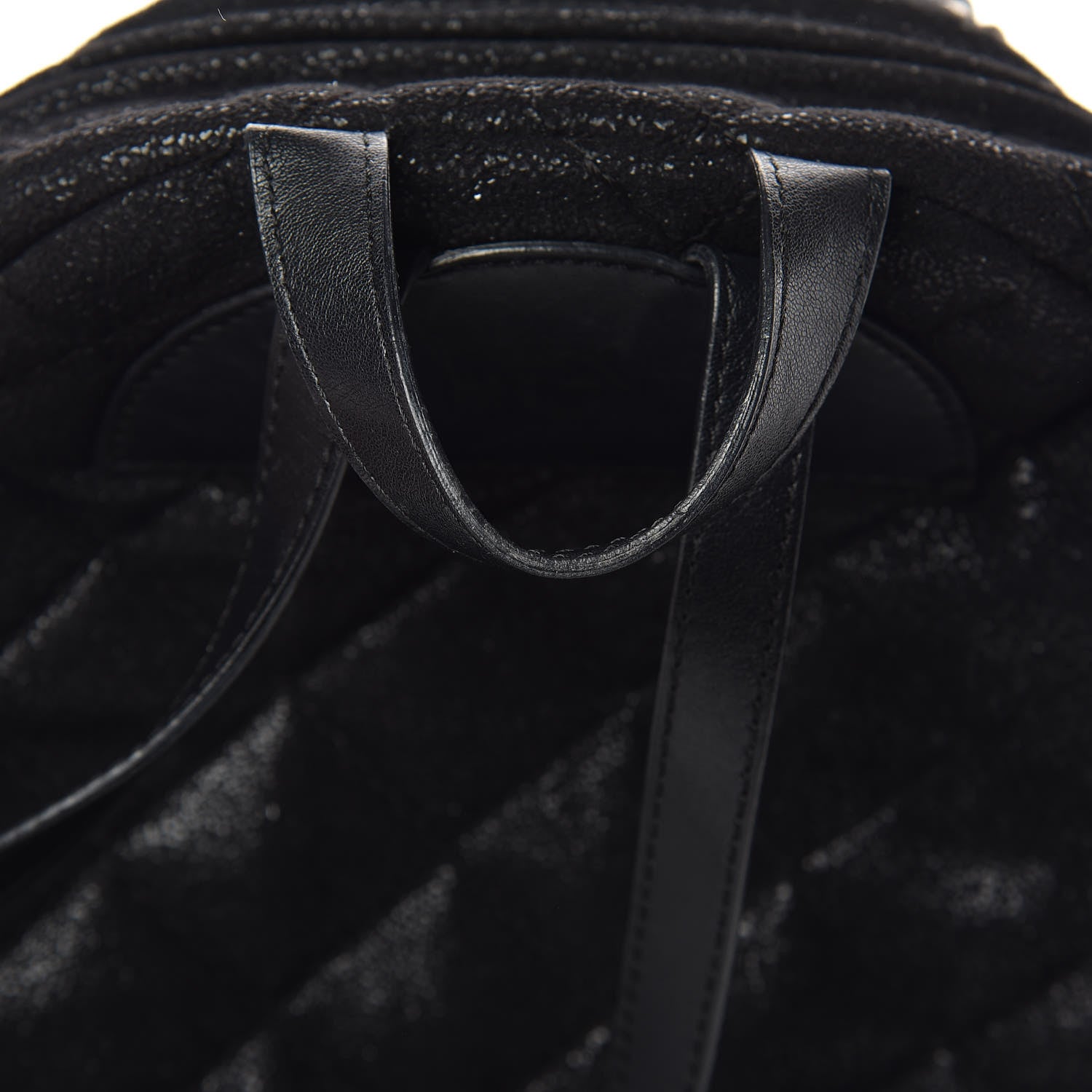 Stella McCartney Shaggy Deer Quilted Mini Falabella Backpack Black 8 of 10