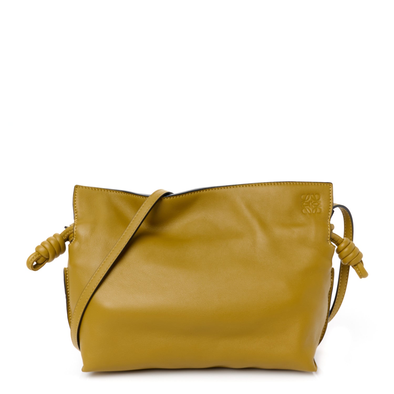Loewe Calfskin Mini Flamenco Knot Clutch Ochre 1 of 10