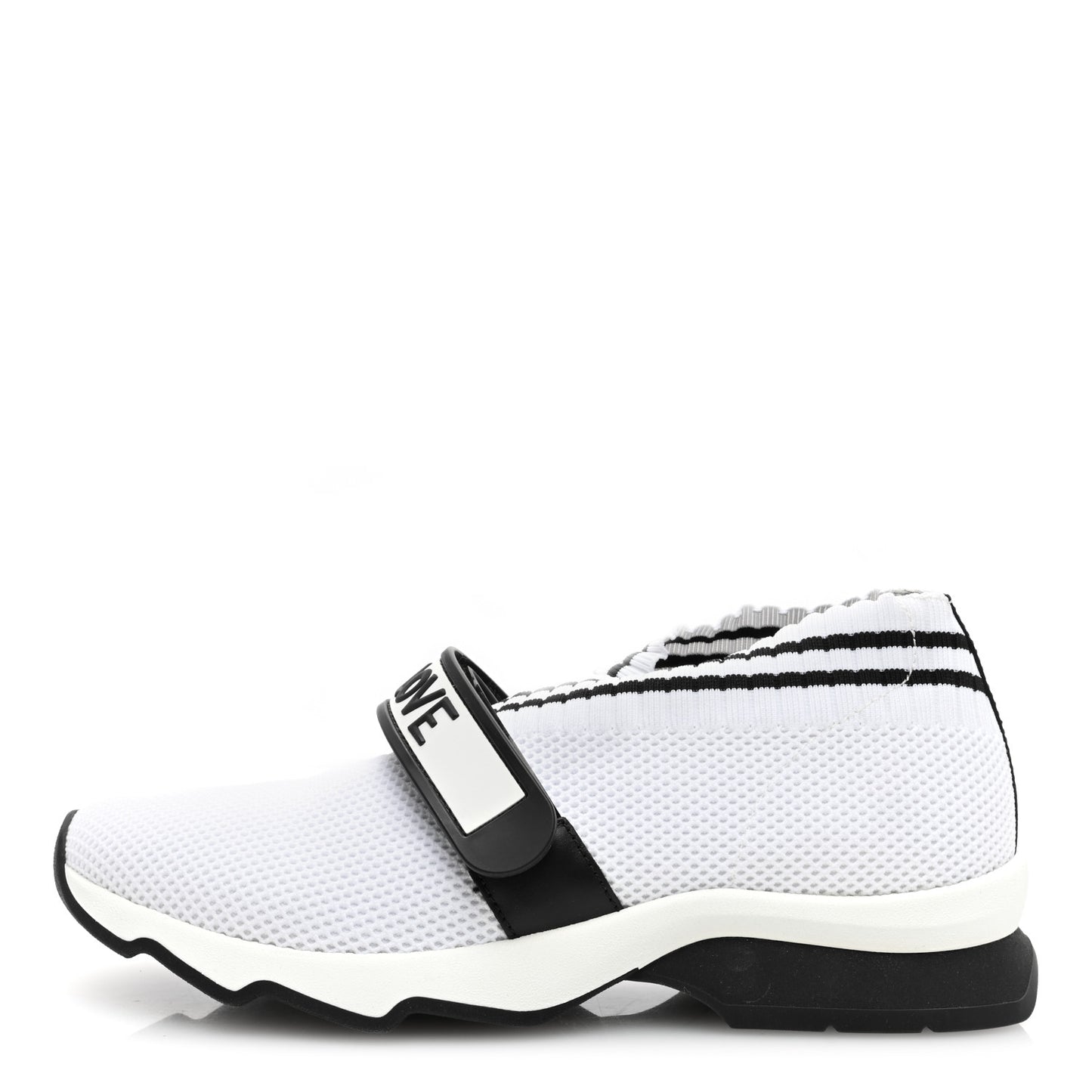 Stretch Yarn Stiff Band Rockoko Sneakers 35.5 Black White