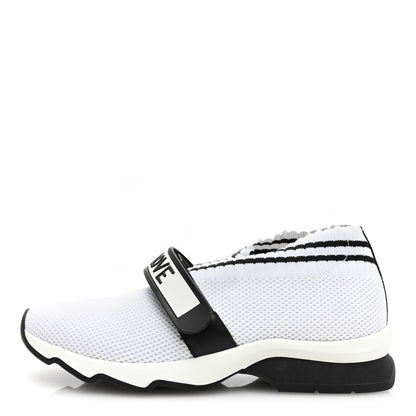 Fendi Stretch Yarn Stiff Band Rockoko Sneakers 35.5 Black White 1 of 8