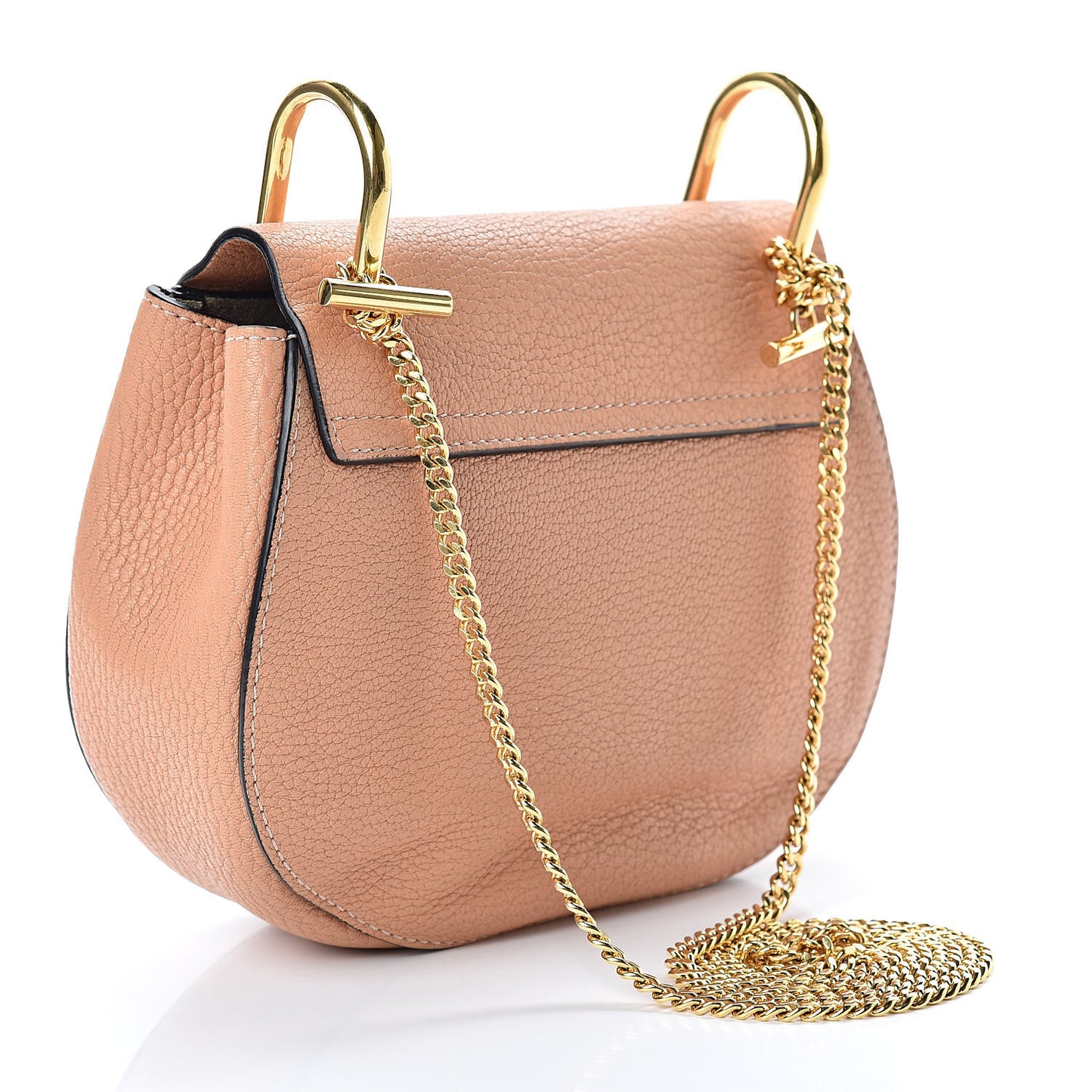 Grained Lambskin Mini Drew Shoulder Bag Gingerbread