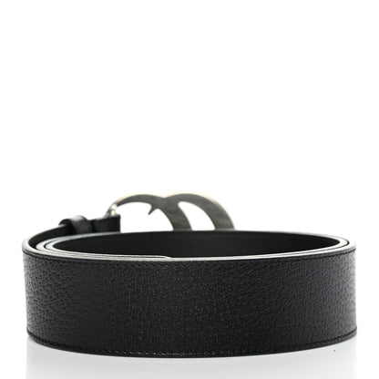 Gucci Textured Dollar Calfskin Nickel Double G 40mm Belt 95 38 Black 2 of 5