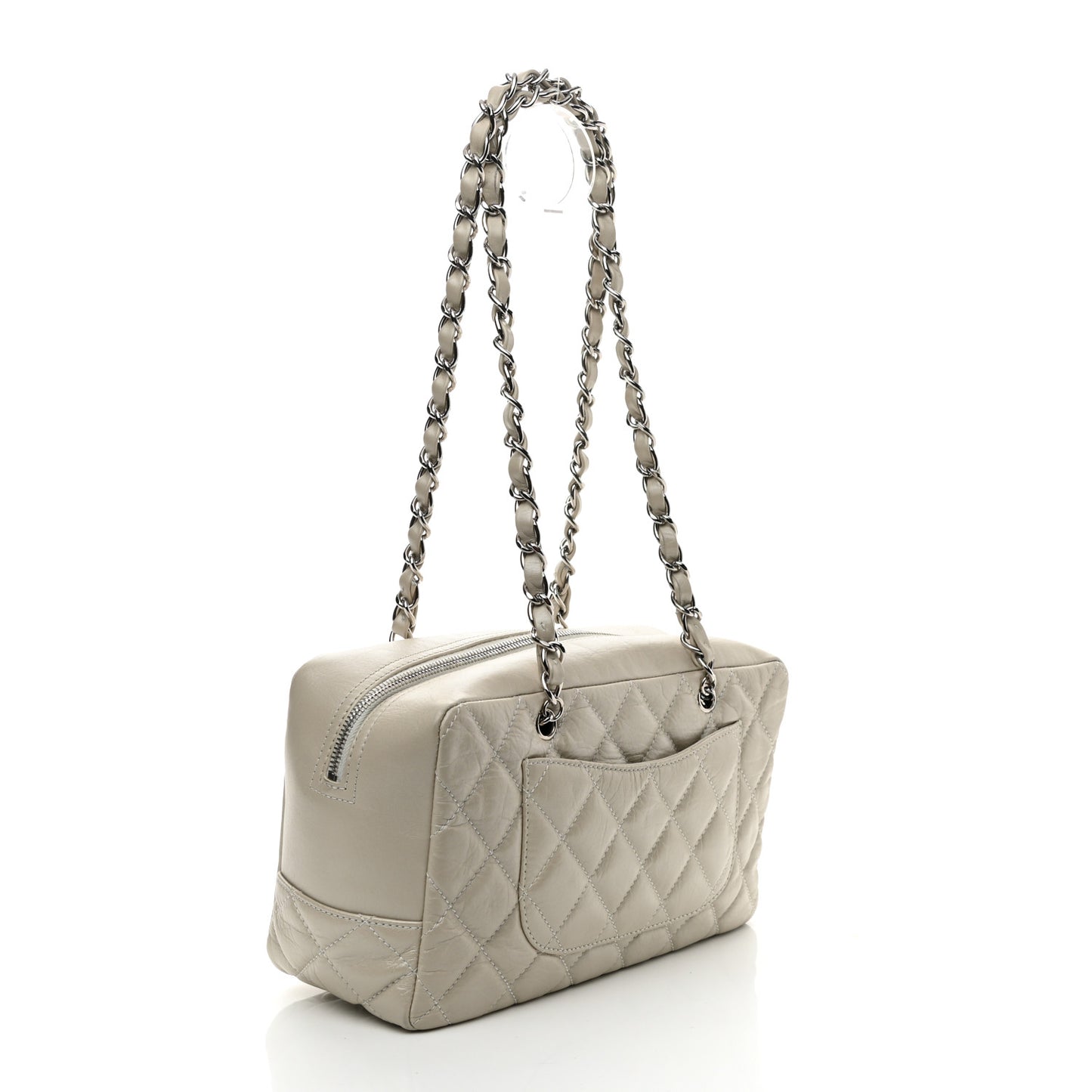 Aged Calfskin Quilted Cotton Club Bowler Pearl