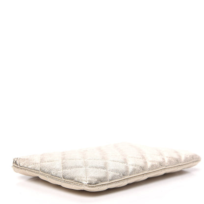 Chanel Metallic Lambskin Quilted Cosmetic Case Gold 4 of 10