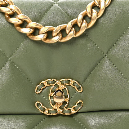 Chanel Lambskin Quilted Medium Chanel 19 Flap Green 8 of 11