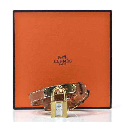 Hermes Stainless Steel Barenia 20mm Kelly Cadena Double Tour Quartz Watch Fauve 7 of 7