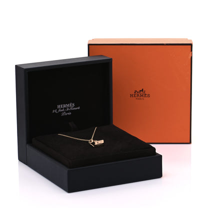 Hermes 18K Rose Gold Diamond Birkin Amulette Pendant Necklace 8 of 8