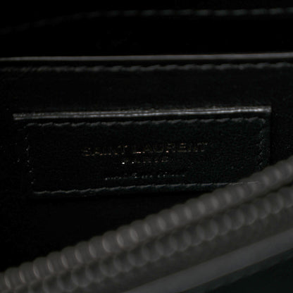 Saint Laurent Calfskin Y Quilted Monogram Monochrome Small Loulou Chain Satchel  Black 6 of 9