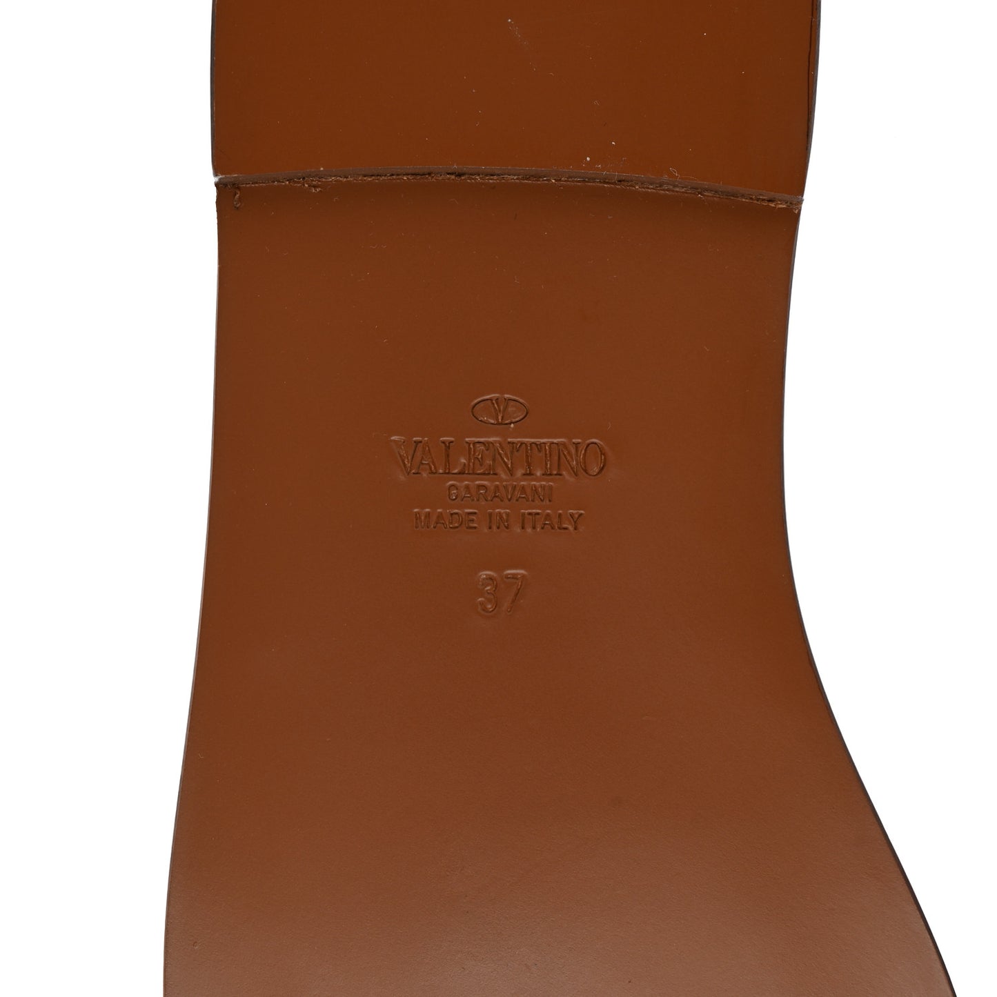 PVC Transparent Vlogo Flat Slide Sandals 37 Brown