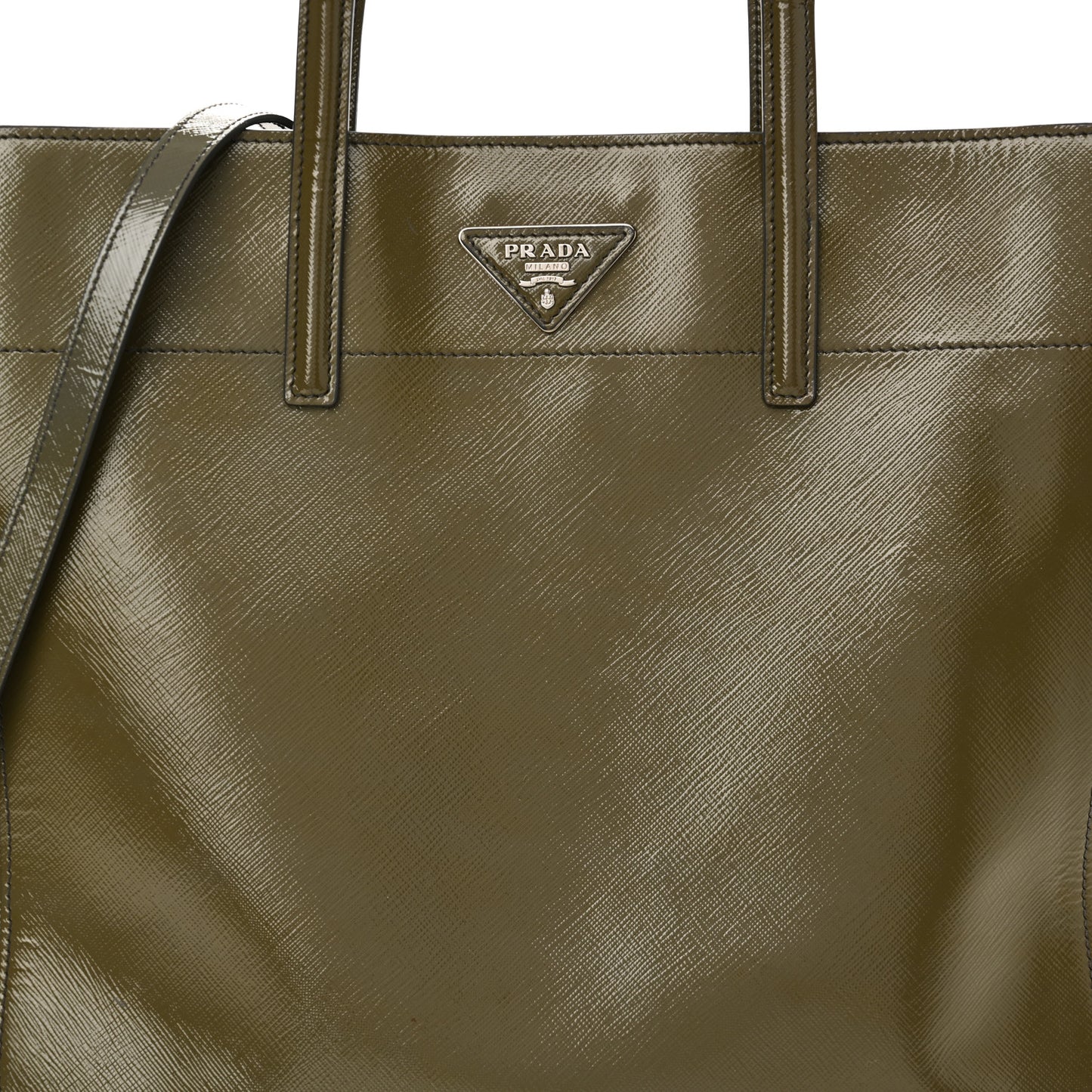 Saffiano Vernice Shopping Tote Militare