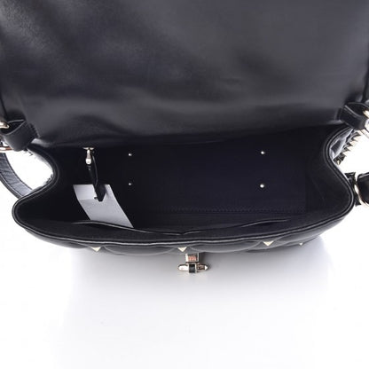 Valentino Garavani Lambskin VLTN Print Candystud Top Handle Bag Black 6 of 7