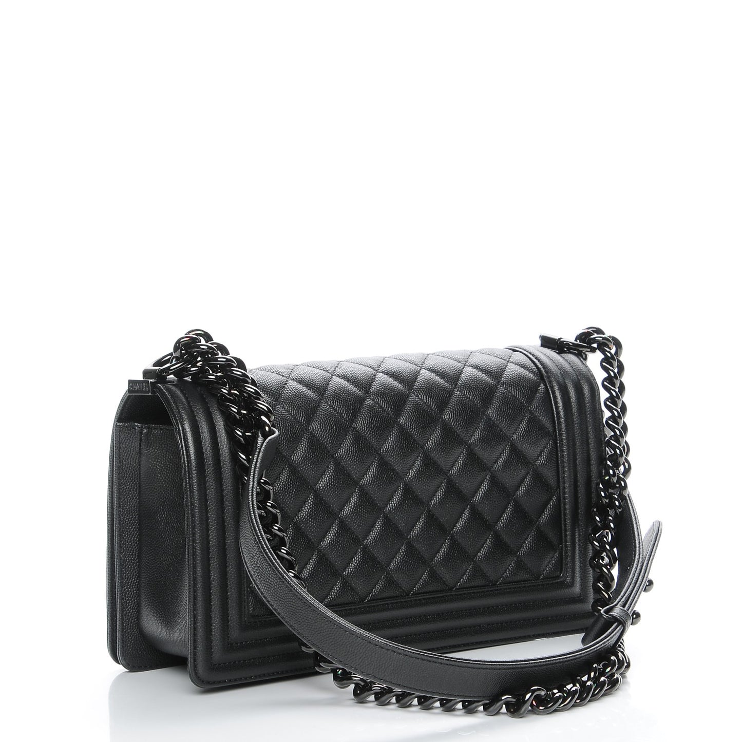 Caviar Quilted Medium Boy Flap So Black
