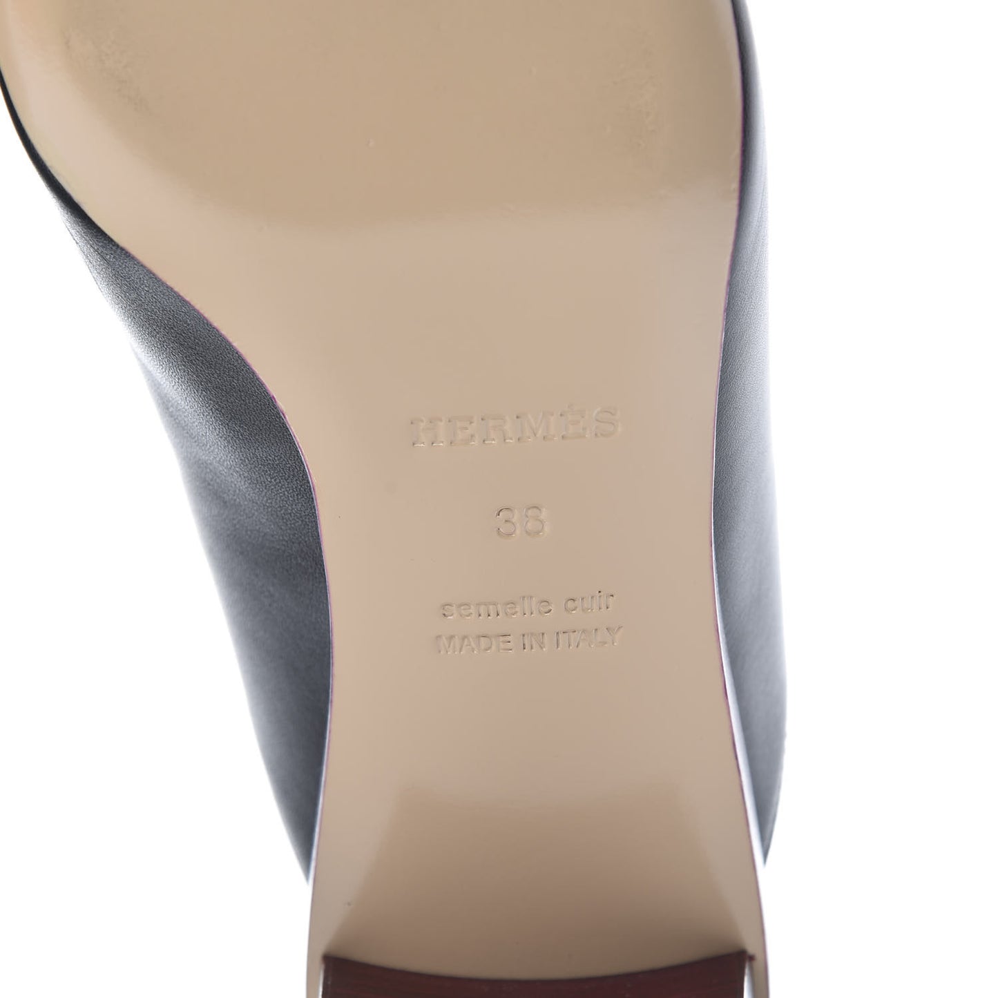 Calfskin Reveuse Mules 38 Black